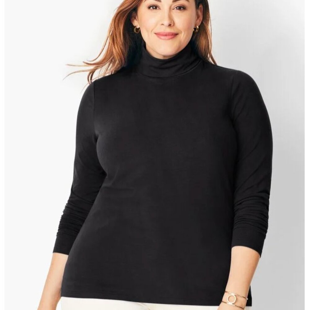 NWT Talbots Long Sleeve Black Turtleneck 1Xp